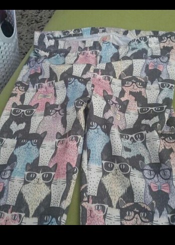 Kız Çocuk Baskılı Örme Tayt - Görsel 5