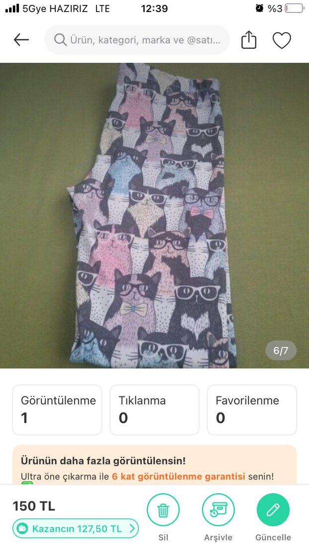 Kız Çocuk Baskılı Örme Tayt - Görsel 3