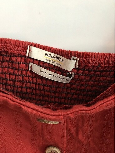 m Beden bordo Renk Pull and bear kısa elbise