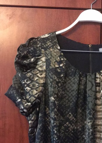 Yılan Desenli Midi Elbise - Görsel 2