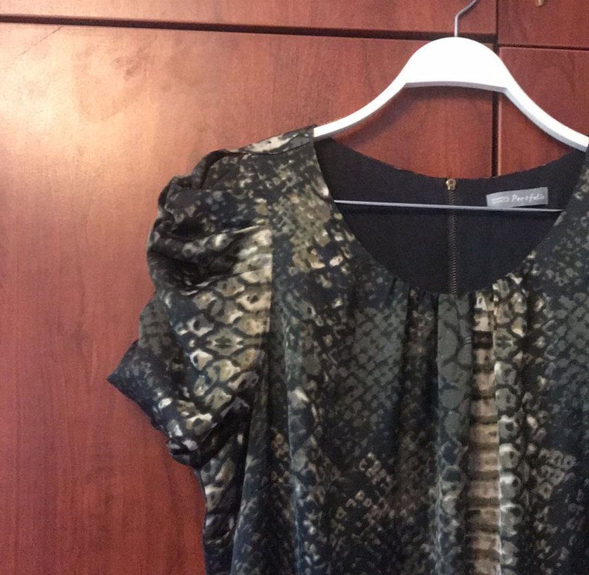 Yılan Desenli Midi Elbise - Görsel 2