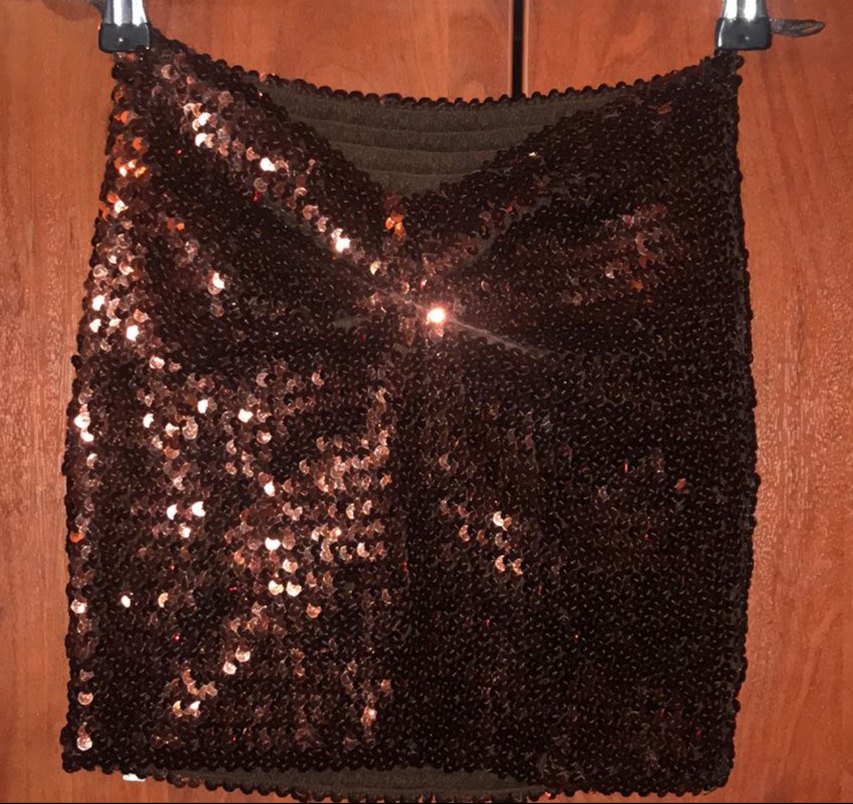 Kahverengi Payetli Kadın büstier - Görsel 3