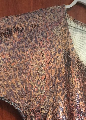 Bej Parlak Payetli Uzun Abiye Elbise - Görsel 6