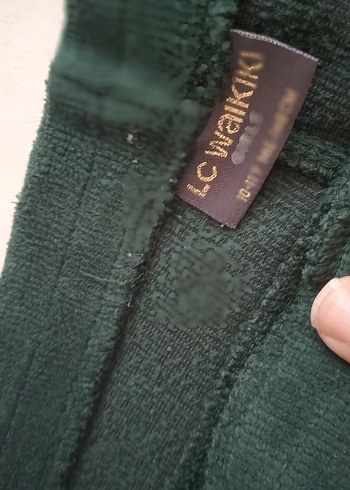 Kız Çocuk Yeşil Kadife Tayt - Görsel 2