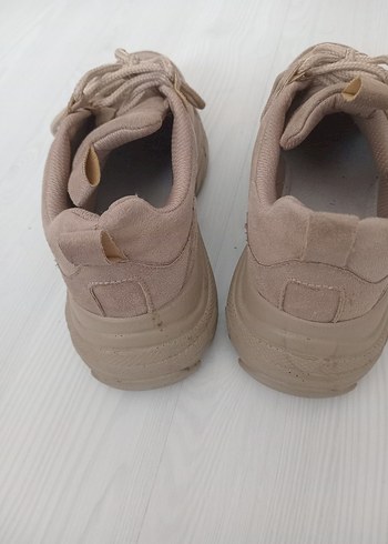 36 Beden camel Renk Bej Süet Kadın Sneakers Stiletto Topuklu