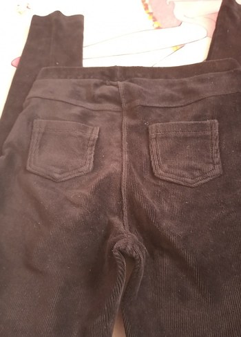 Kız Çocuk Kahverengi Kadife Tayt - Görsel 4