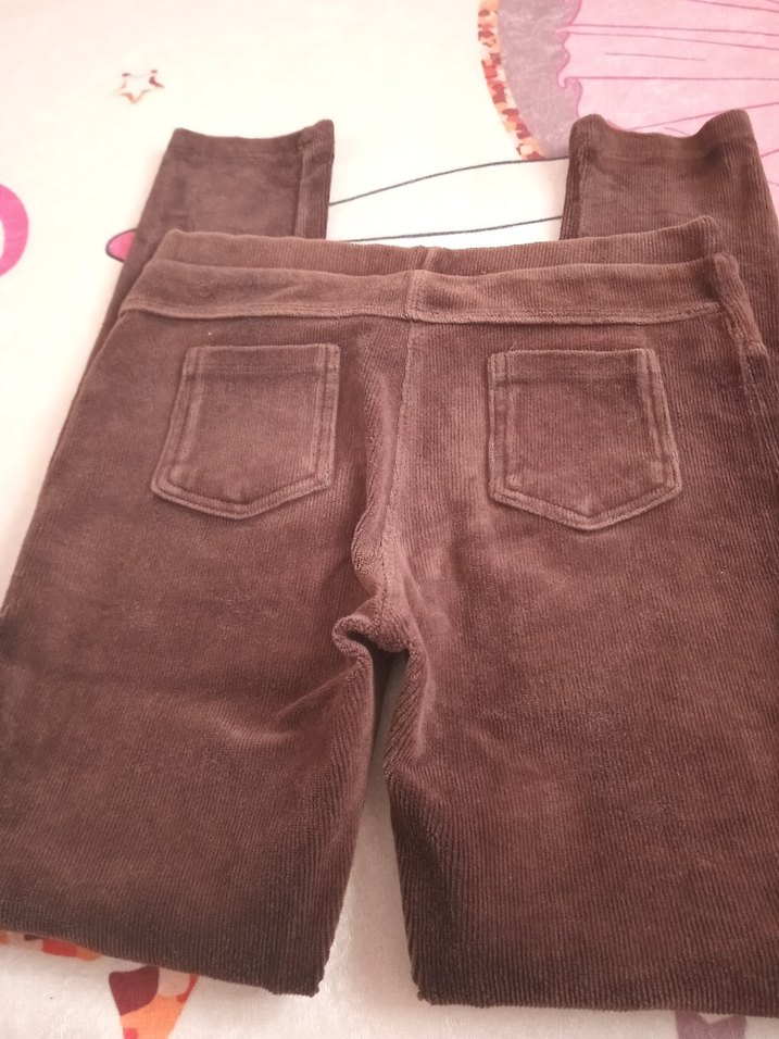 Kız Çocuk Kahverengi Kadife Tayt - Görsel 3