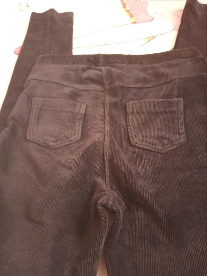 Kız Çocuk Kahverengi Kadife Tayt - Görsel 4