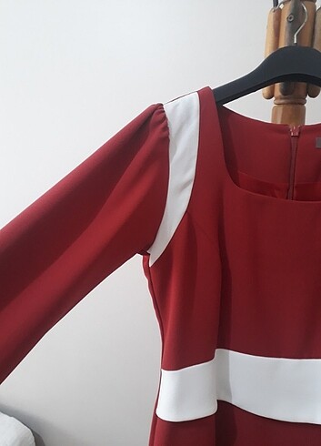 Kiremit rengi kadın elbisesi - Görsel 5