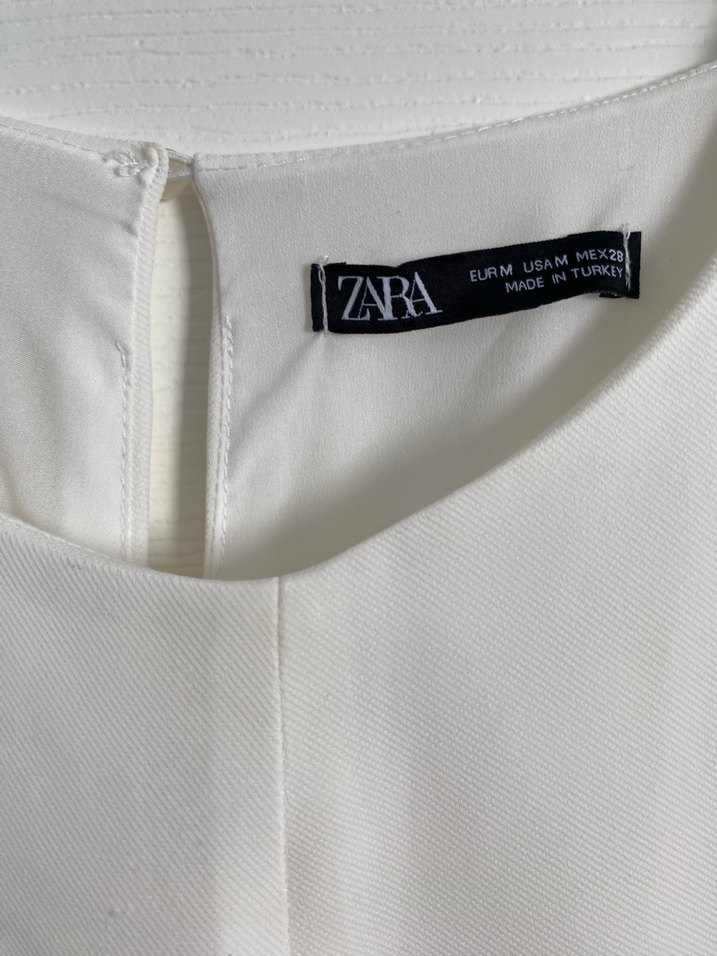 Beyaz Kolsuz Midi Salaş Elbise - Görsel 2