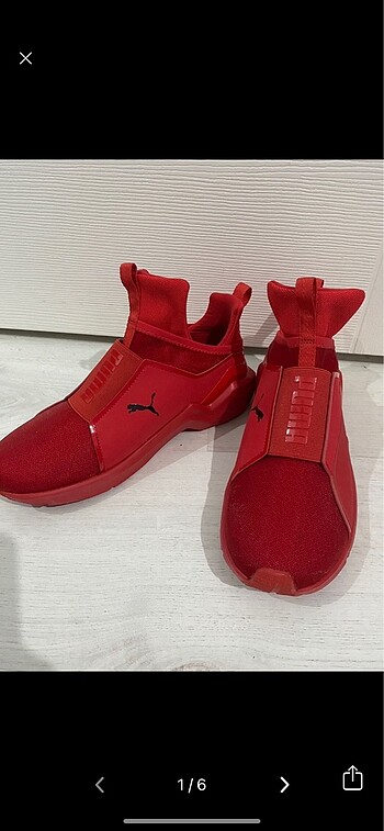 kırmızı puma spor ayakkabı