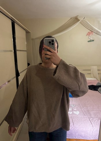 Diğer Oversize Vizon Triko Kazak Rahat Ve Sik