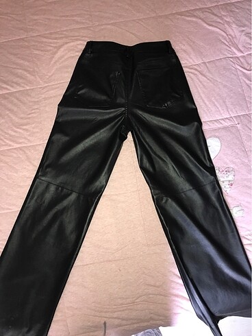 Pull and Bear Deri boru paça pantalon