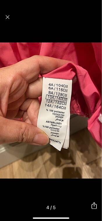 10 Yaş Beden Tyess kız çocuk mont