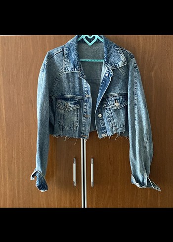 Kadın mavi Denim Ceket - Görsel 2