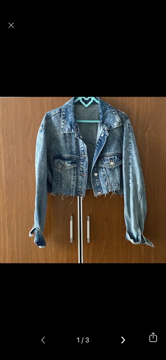 Kadın mavi Denim Ceket - Görsel 2