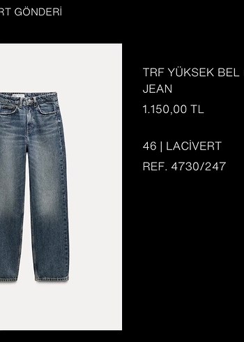 ZARA Yüksek Bel Mavi Denim Kadın Jean - Görsel 2