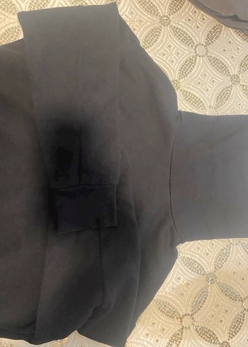 ZARA Kolsuz Siyah Boğazlı Basic sweat - Görsel 3