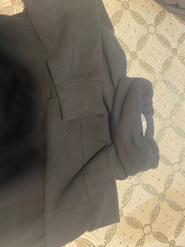 ZARA Kolsuz Siyah Boğazlı Basic sweat - Görsel 2