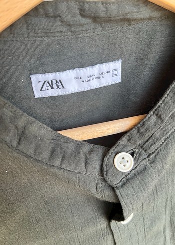Zara Erkek haki rengi hakim yaka Uzun Kollu Gömlek