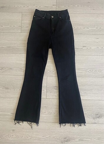 cropped flare jean siyah antrasit