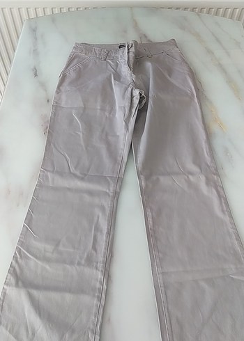 Bej Regular Fit Keten Kumaş Kadın Pantolon
