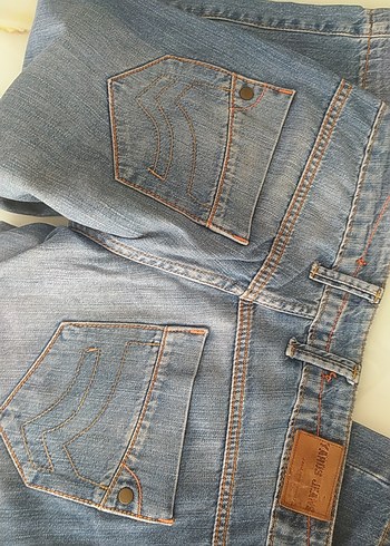 42 Beden Gri Yıkamalı Regular Fit Denim Kadın Pantolon