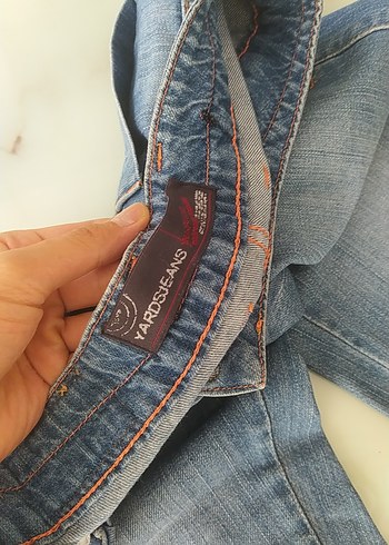 42 Beden mavi Renk Gri Yıkamalı Regular Fit Denim Kadın Pantolon
