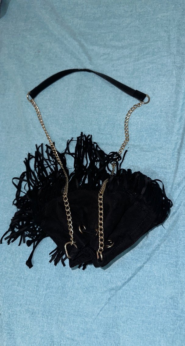 Siyah Püsküllü Süet Kadın Çanta - Görsel 3