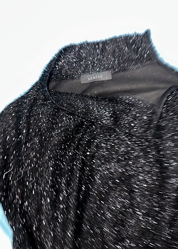 Işıltılı Siyah Uzun Kollu tunik - Görsel 5