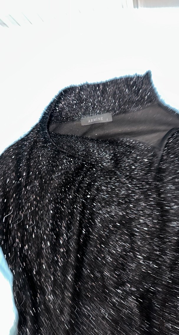 Işıltılı Siyah Uzun Kollu tunik - Görsel 5