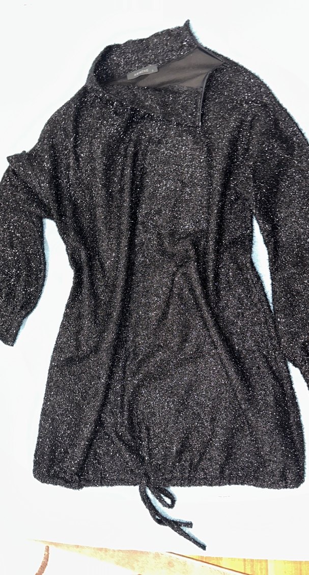 Işıltılı Siyah Uzun Kollu tunik - Görsel 3