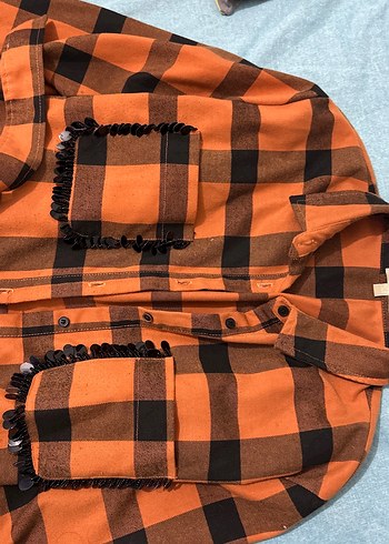 Düğmeli Loose Fit Ekose Kadın Gömlek - Görsel 3