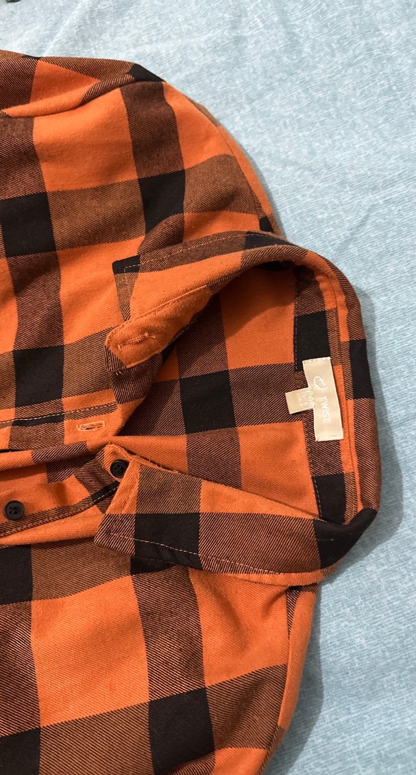 Düğmeli Loose Fit Ekose Kadın Gömlek - Görsel 2