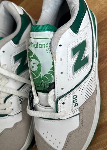 New Balance 550 Yeşil Beyaz Spor Ayakkabı - Görsel 10