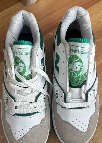 New Balance 550 Yeşil Beyaz Spor Ayakkabı - Görsel 8