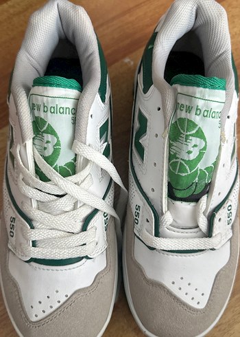 New Balance 550 Yeşil Beyaz Spor Ayakkabı - Görsel 9