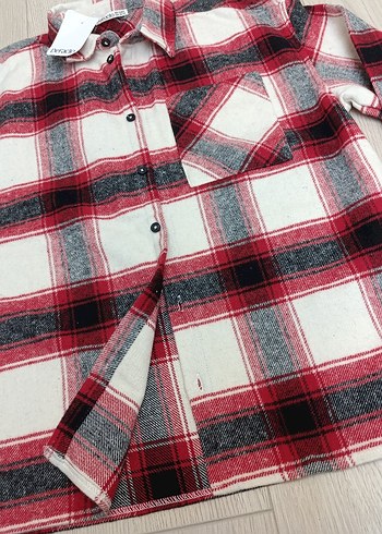 #Unisex #Ekose #Uzun #Kollu #Gömlek - Görsel 2