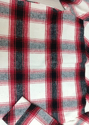 #Unisex #Ekose #Uzun #Kollu #Gömlek - Görsel 5