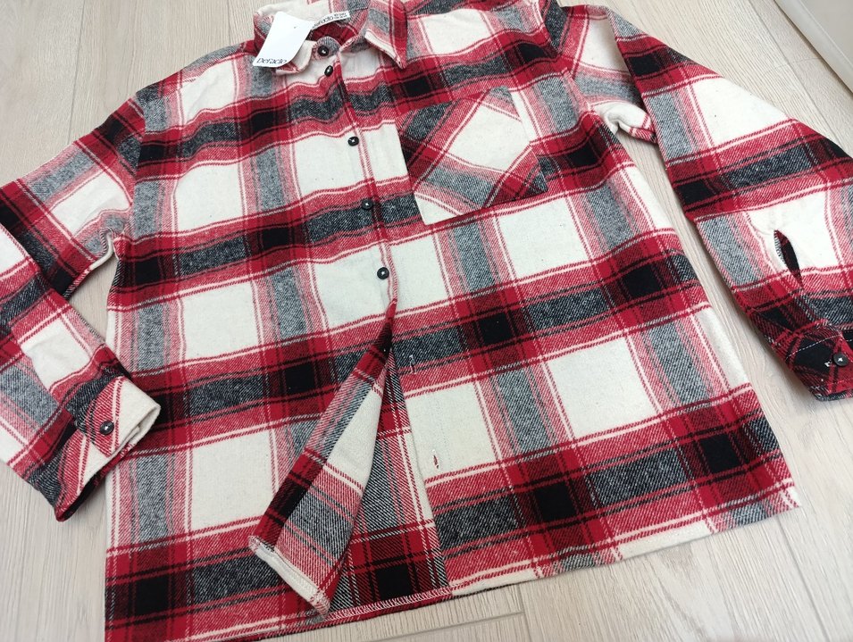 #Unisex #Ekose #Uzun #Kollu #Gömlek - Görsel 2