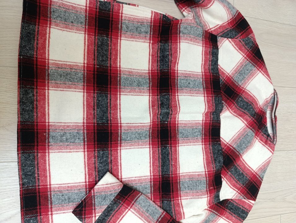 #Unisex #Ekose #Uzun #Kollu #Gömlek - Görsel 5