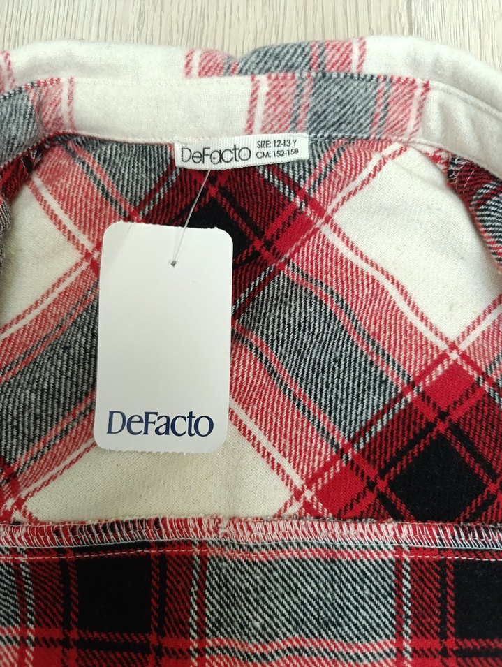 #Unisex #Ekose #Uzun #Kollu #Gömlek - Görsel 3