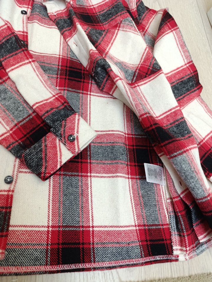 #Unisex #Ekose #Uzun #Kollu #Gömlek - Görsel 4