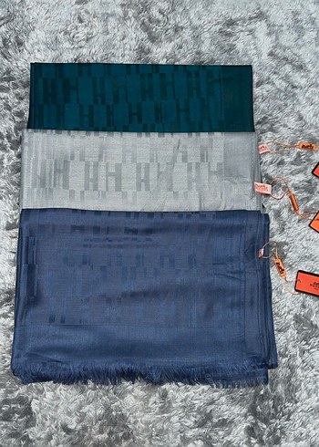 Hermes yün İpek şal - Görsel 4