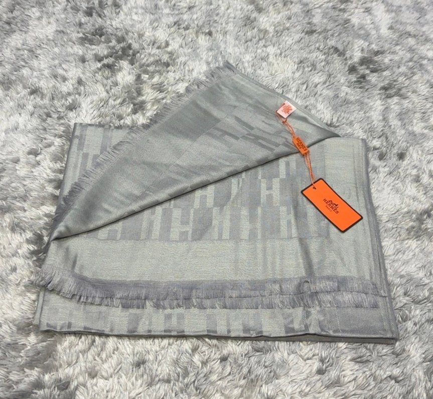 Hermes yün İpek şal - Görsel 2