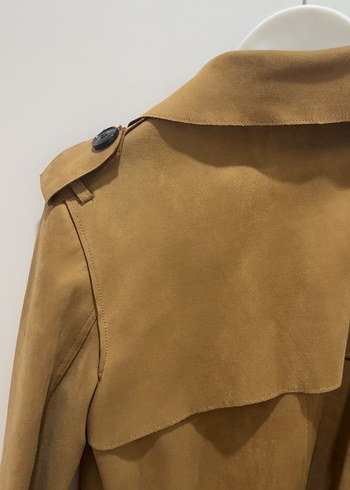 Stradivarius Kadın Süet Uzun Trençkot - Görsel 3