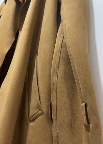 Stradivarius Kadın Süet Uzun Trençkot - Görsel 7