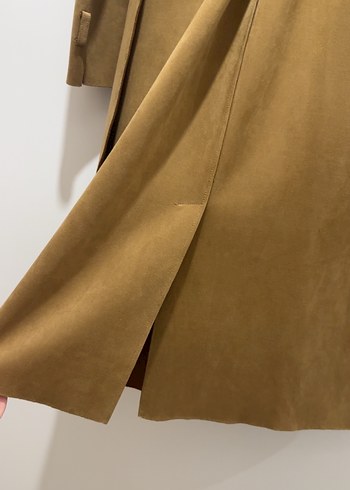 Stradivarius Kadın Süet Uzun Trençkot - Görsel 6