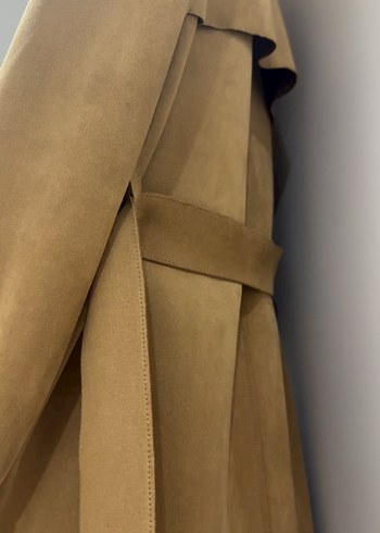 Stradivarius Kadın Süet Uzun Trençkot - Görsel 4