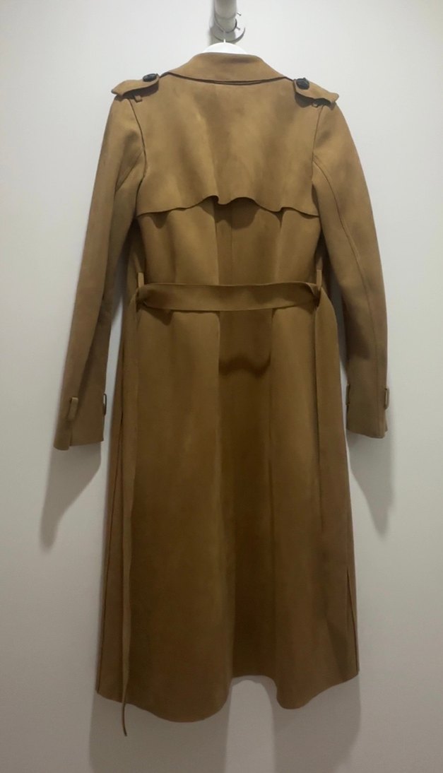 Stradivarius Kadın Süet Uzun Trençkot - Görsel 2